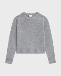 crewneck sweater IN SEAMLESS CASHMERE - MEDIUM GREY -  - 1 | CELINE