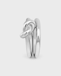 ANILLO DOUBLE KNOT DE LATÓN CON ACABADO RODIADO - PLATA -  - 2 | CELINE