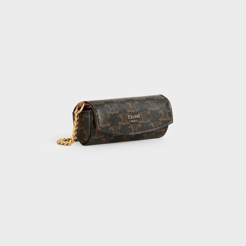 Lipstick case in Triomphe Canvas - Black - CELINE MAISON - 1 | CELINE
