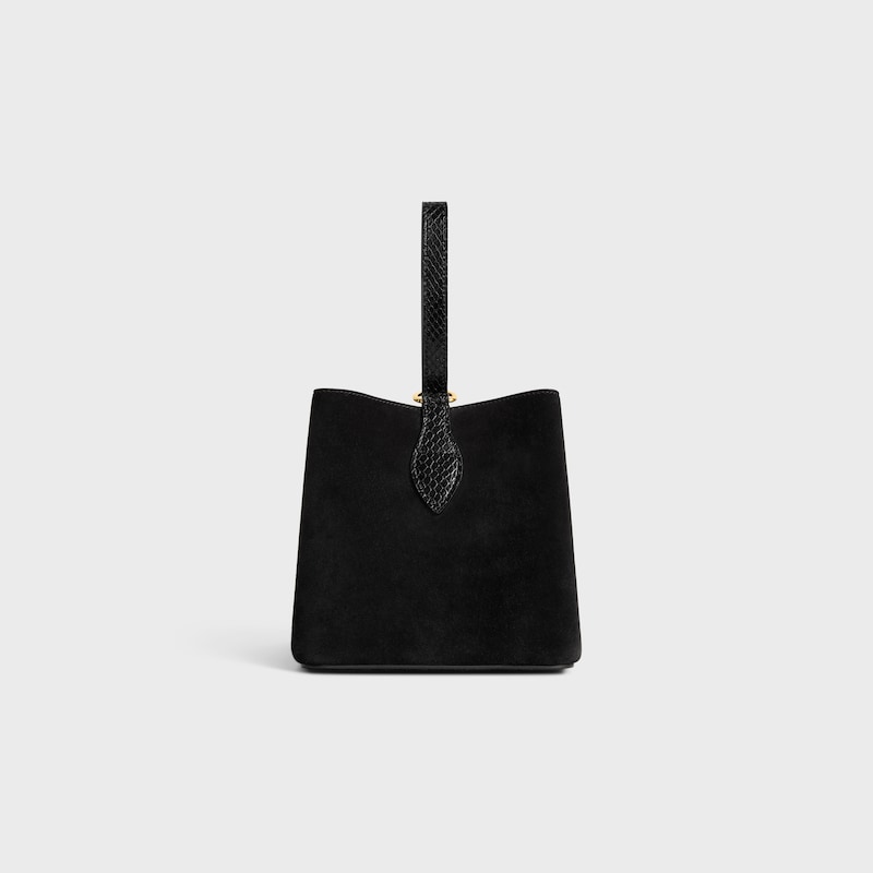 SMALL AMBER SUEDE ET VEAU EFFET PYTHON - Noir - Soirée - 1 | CELINE