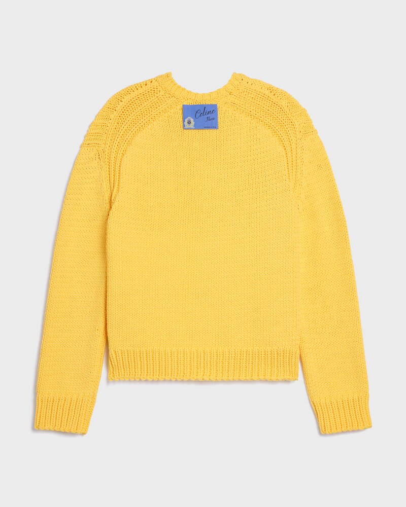crewneck sweater IN cotton - LIGHT YELLOW -  - 1 | CELINE