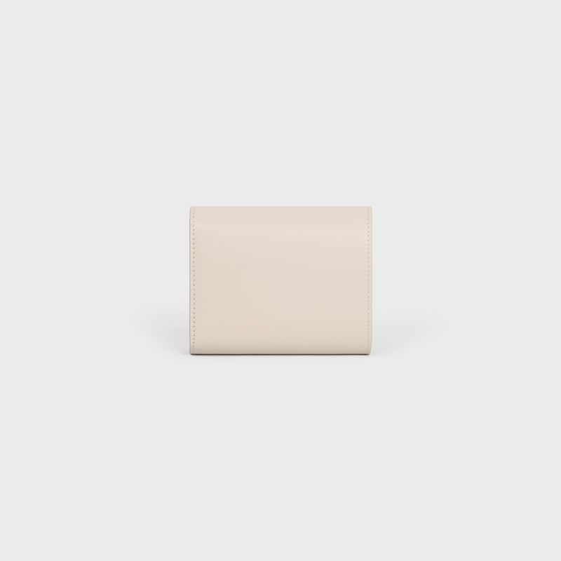 Small Flap Wallet TRIOMPHE in Shiny calfskin - PALE BEIGE - GIFT FINDER - 1 | CELINE
