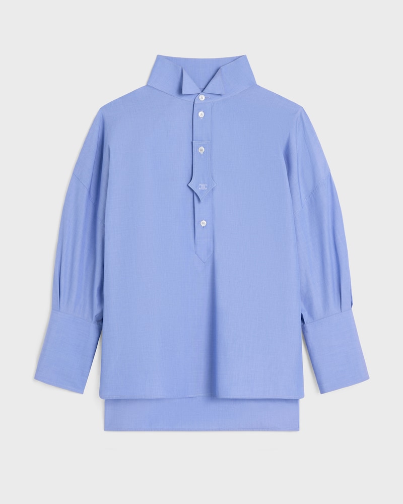 shirt IN cotton poplin - BLEU -  - 1 | CELINE