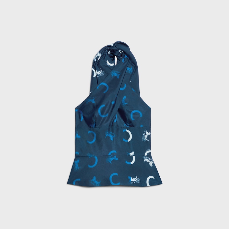 top IN silk twill - NAVY/WHITE/BLUE -  - 1 | CELINE