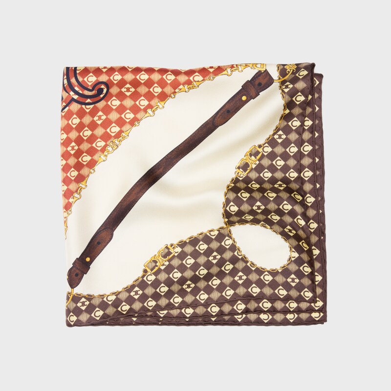 bandana IN silk twill - CREAM/BROWN/TAN -  - 1 | CELINE