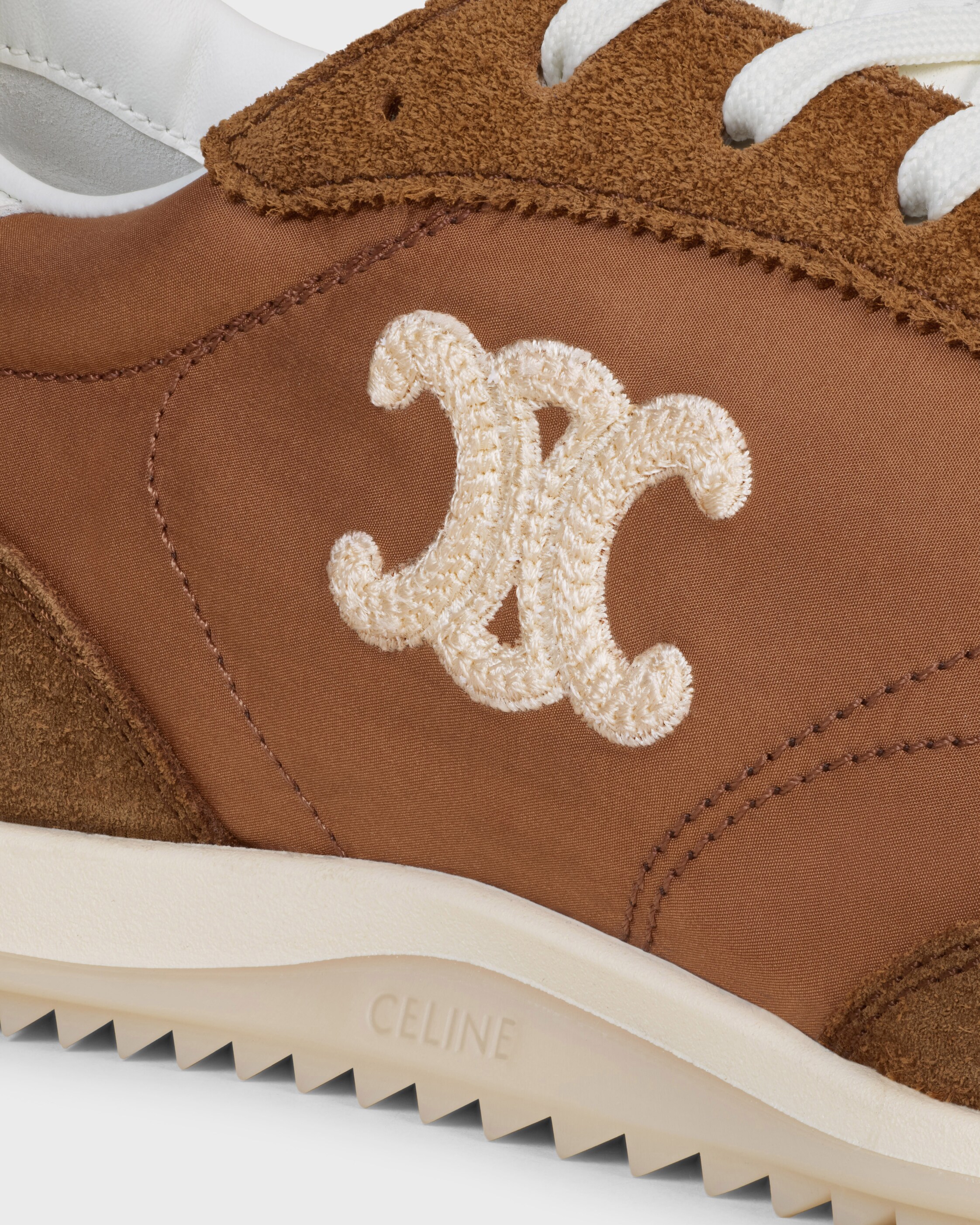RACER SNEAKER IN NYLON, SUEDE CALFSKIN AND CALFSKIN - SAHARA | CELINE