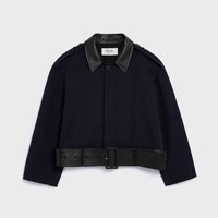 jacket IN COTTON AND WOOL GABARDINE - NAVY -  - 1 | CELINE