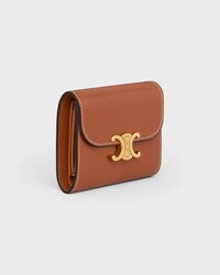 Kleine TRIOMPHE Brieftasche mit Umschlag AUS glänzendem, glattem Lammleder - TAN - GIFT FINDER - 2 | CELINE