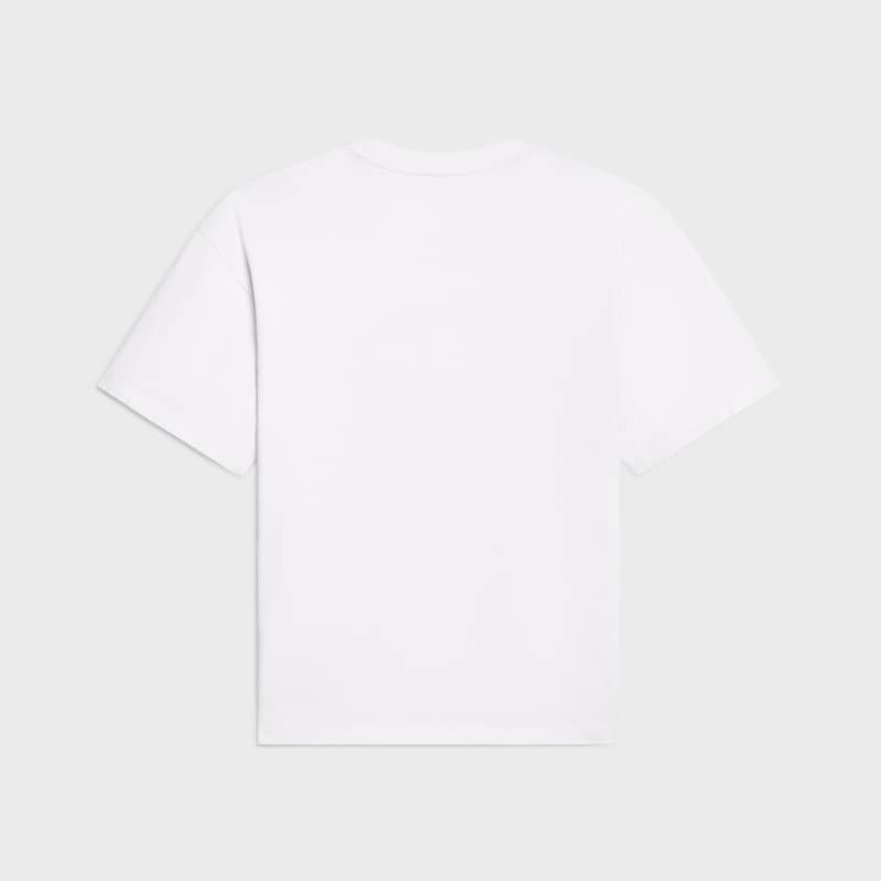 t-shirt IN cotton jersey - OPTIC WHITE / BLACK -  - 1 | CELINE