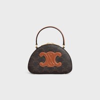 HALF MOON CASE IN triomphe canvas and calfskin - TAN - ESSENTIAL GIFTS - 1 | CELINE