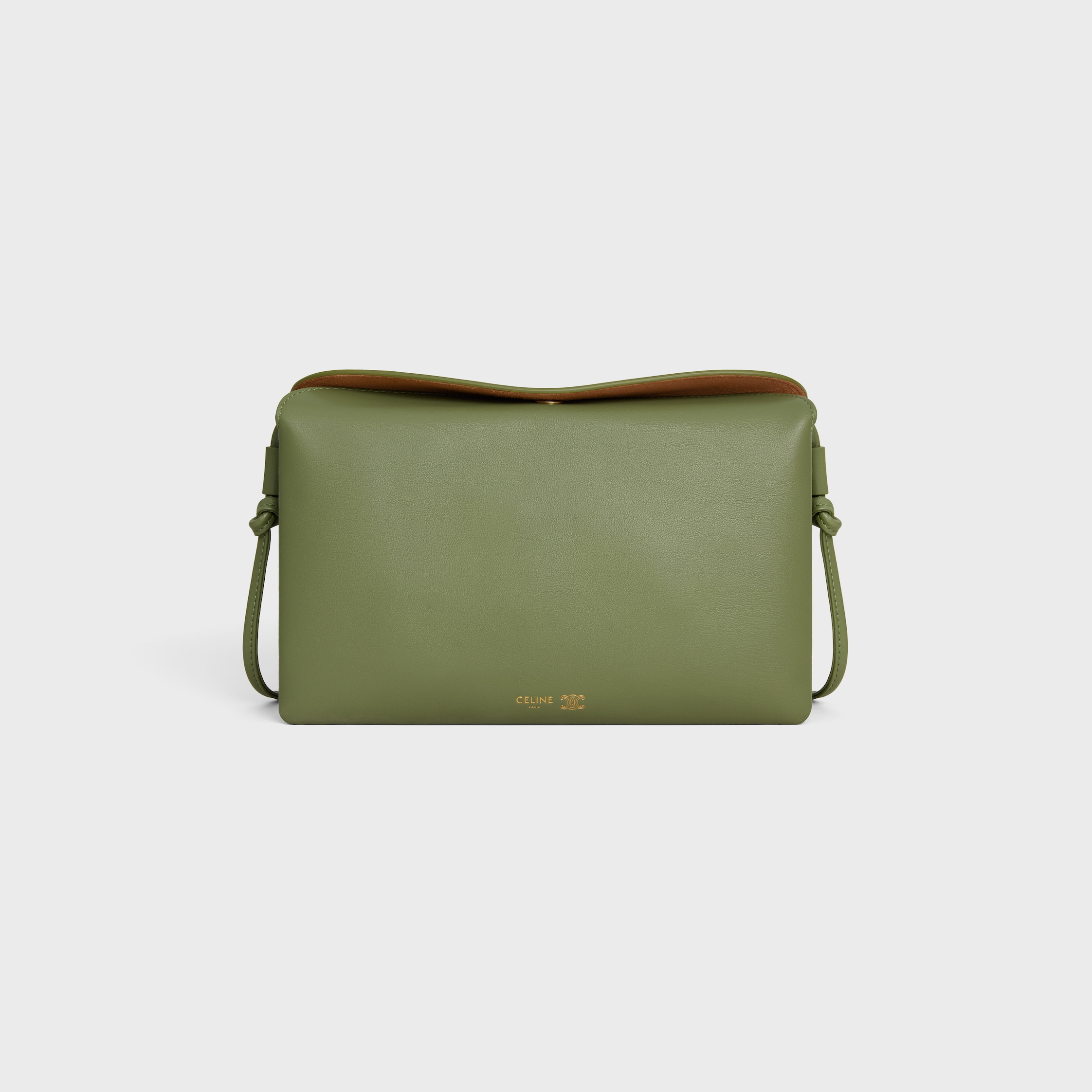 TRIO FLAP IN SMOOTH LAMBSKIN - LIGHT KHAKI | CELINE