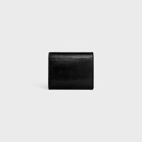 Small Flap Wallet TRIOMPHE IN lizard - BLACK - WALLETS - 2 | CELINE