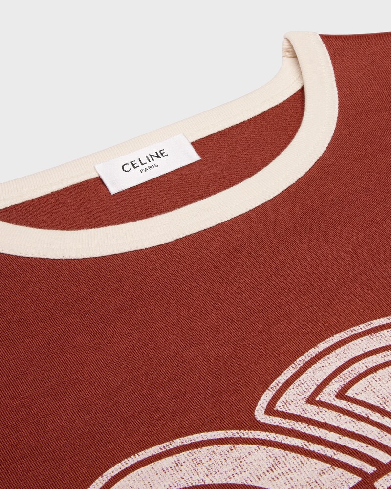70's t-shirt IN cotton jersey - COGNAC/CREAM -  - 1 | CELINE