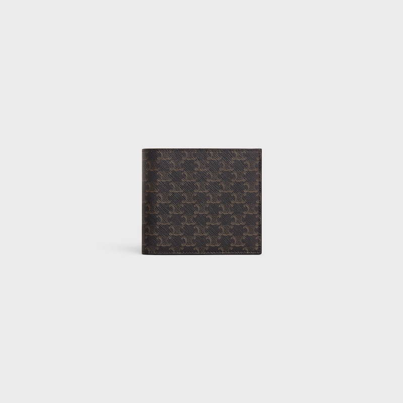 Bi-fold Wallet IN Triomphe Canvas - Black - TRIOMPHE CANVAS - 1 | CELINE