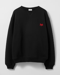 sweatshirt IN cotton fleece - BLACK/RED -  - 1 | CELINE