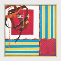 square IN silk twill - BLUE/YELLOW/RED -  - 1 | CELINE