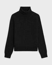 turtleneck sweater in Scottish cashmere - BLACK -  - 1 | CELINE