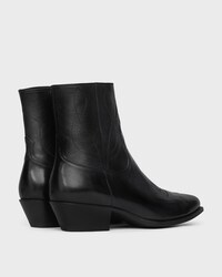 CELINE WESTERN ZIPPED BOOTS in Calfskin - BLACK -  - 2 | CELINE