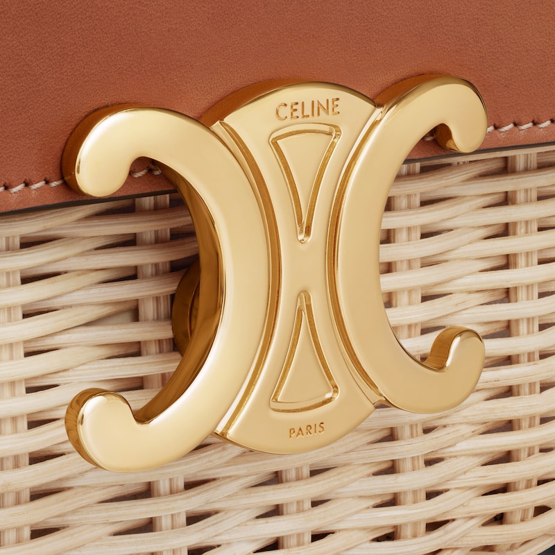 TEEN TRIOMPHE BAG in WICKER AND NATURAL CALFSKIN - NATURAL / TAN - TRIOMPHE - 1 | CELINE