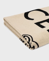 beach towel IN celine triomphe terry cotton - WHITE/BLACK -  - 2 | CELINE