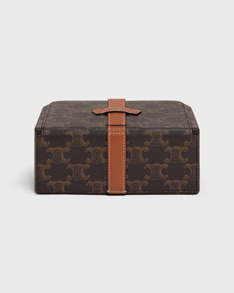Large Jewels Case in Triomphe Canvas and Calfskin - TAN - SMALL GIFTS - 1 | CELINE
