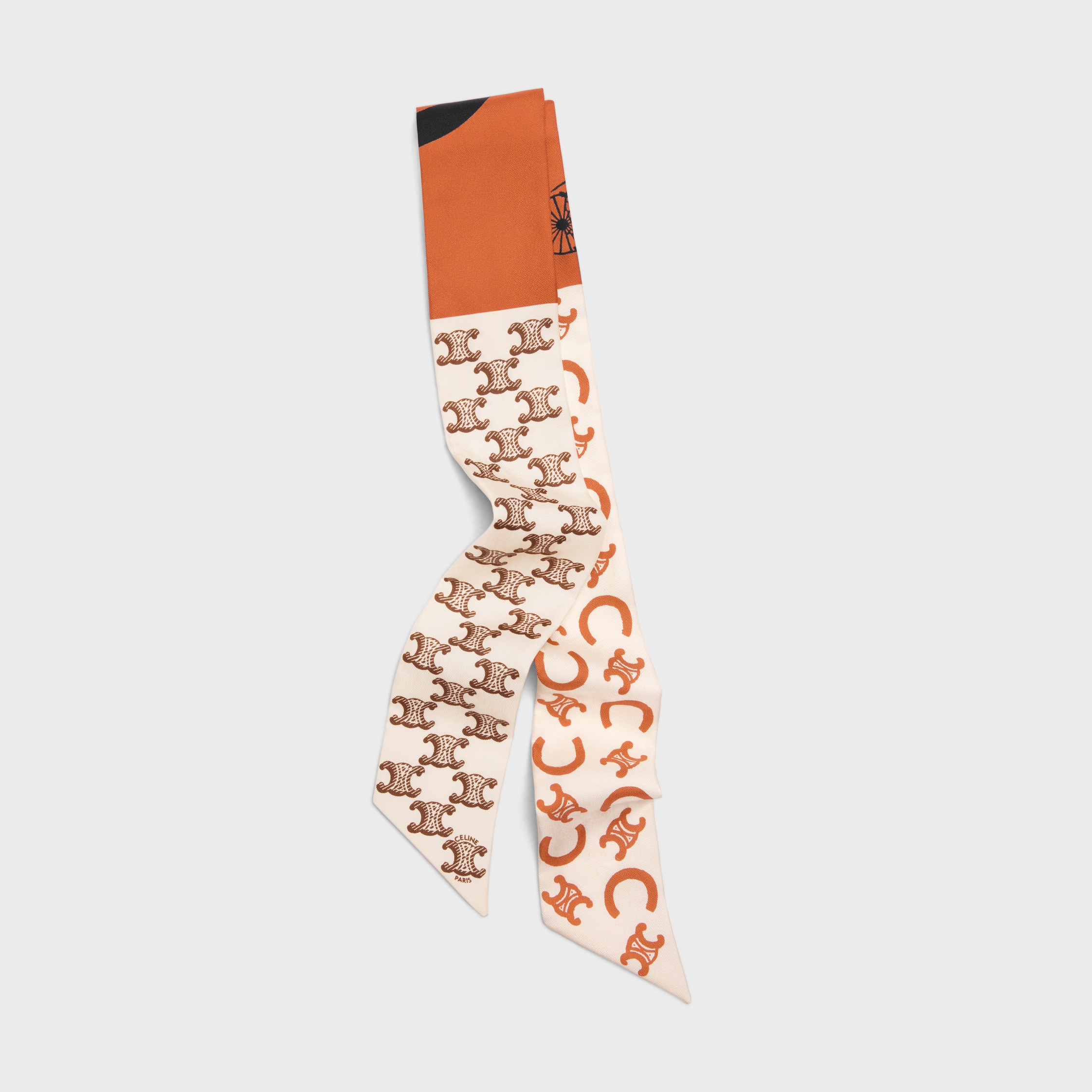 PATCHED C CALÈCHE AND MONOGRAM LAVALLIERE, 110 - MANDARINE/VANILLA