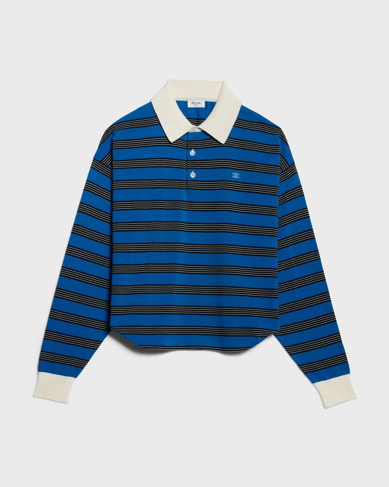 polo IN striped cotton - BLUE/WHITE/BLACK -  - 1 | CELINE