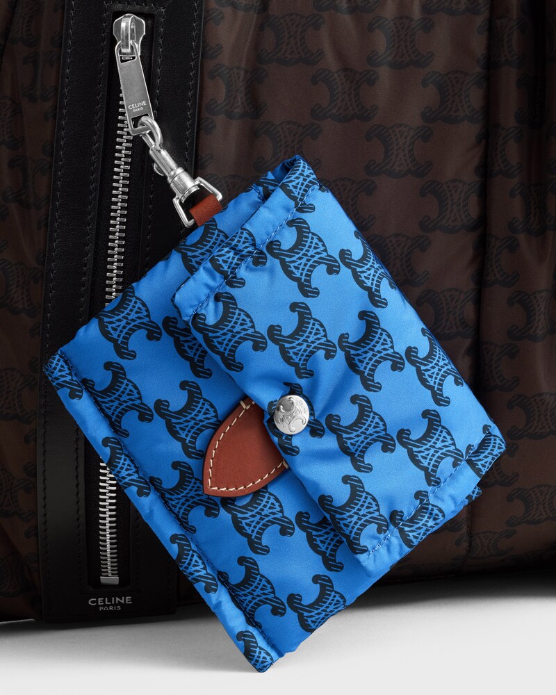 KEYRING CARD HOLDER CELINE PADDED  IN NYLON AND CALFSKIN - ULTRA BLUE / BLACK - TECH ACCESSORIES - 1 | CELINE