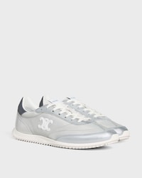 CELINE RACER NIEDRIGER SCHNÜR-SNEAKER MIT TRIOMPHE AUS NYLON, LAMINIERTEM KALBSLEDER UND KALBSLEDER - HELLGRAU / SILBER -  - 2 | CELINE
