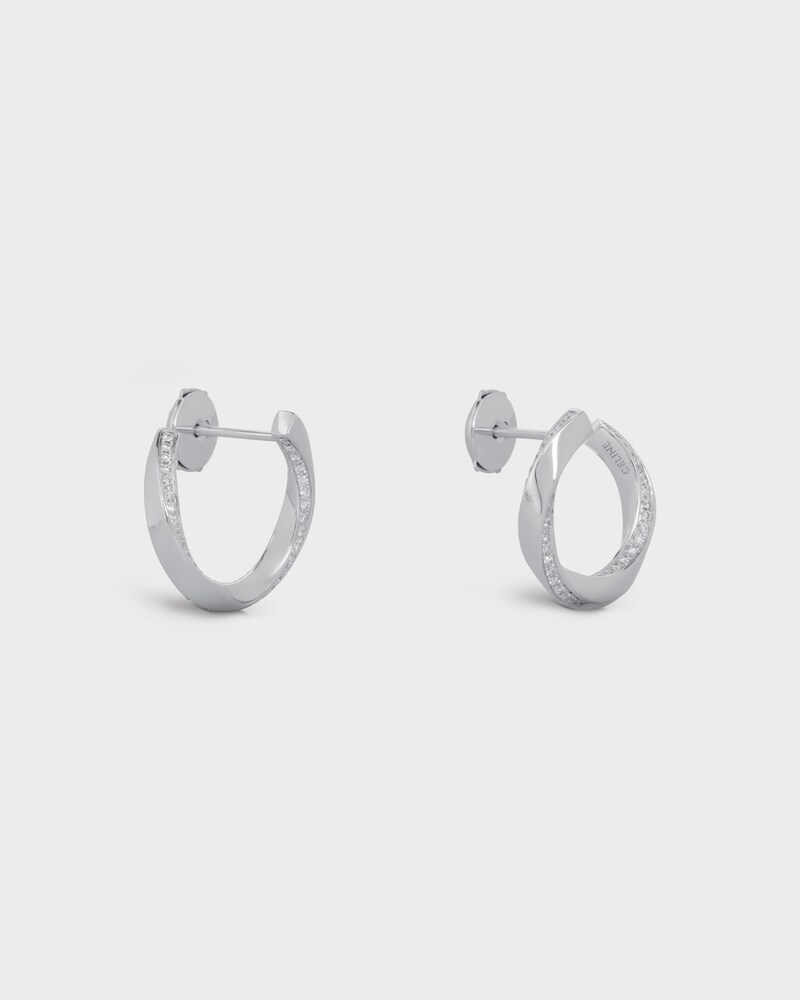 Torsion Earrings in White Gold and Diamonds - White Gold and White - OTHER LINES - 1 | CELINE