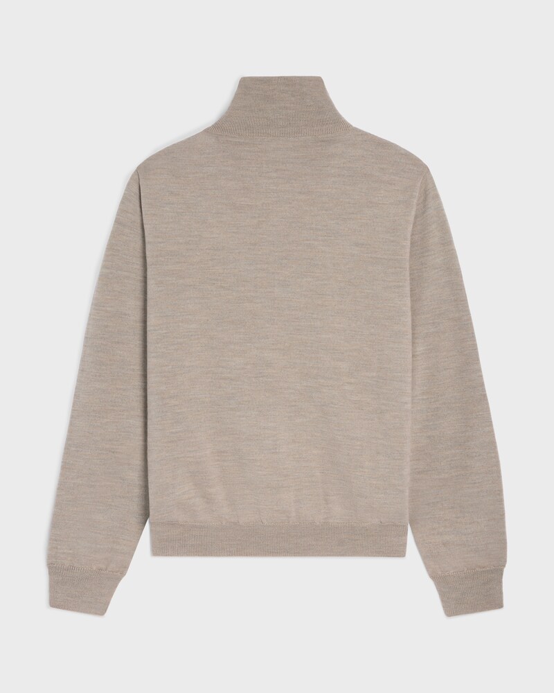 Triomphe trucker sweater in wool - LIGHT TAUPE -  - 1 | CELINE