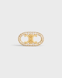 Maillon Triomphe Stud in Yellow Gold and Diamonds - Yellow Gold & White - ESSENTIAL GIFTS - 1 | CELINE