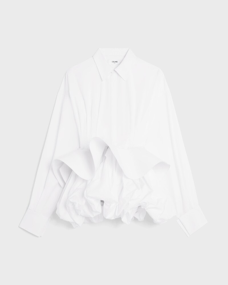 shirt dress IN cotton poplin - WHITE -  - 1 | CELINE