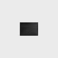 LARGE CARD HOLDER in Satinated calfskin with triomphe embossed - BLACK - CARD HOLDERS - 1 | CELINE