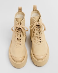 BULKY LACE-UP BOOT IN CANVAS AND LEATHER - SAND -  - 2 | CELINE