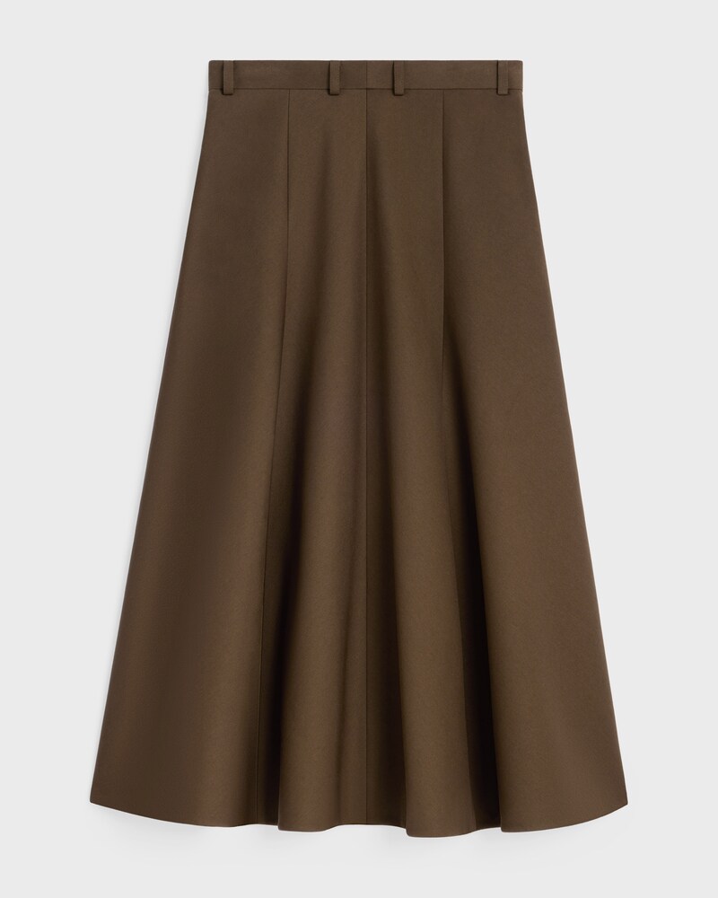 jupe gabardine coton - MILITARY BROWN -  - 1 | CELINE