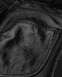 BOYFRIEND-HOSE AUS WEICHEM LAMMLEDER - SCHWARZ -  - 2 | CELINE