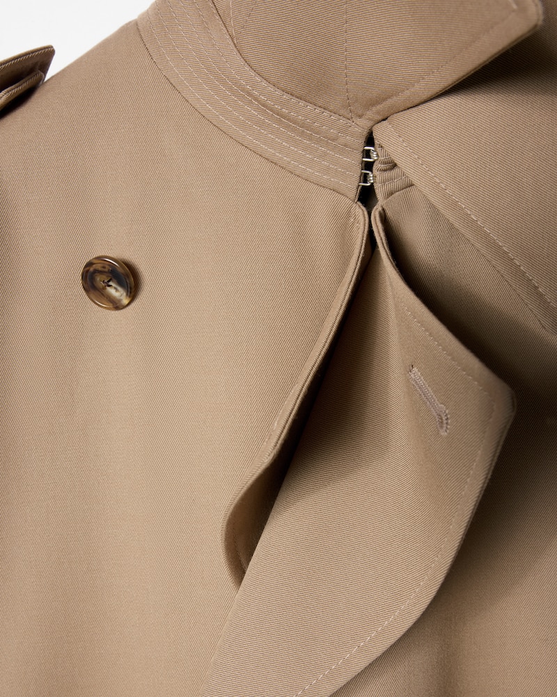 trench coat IN wool gabardine - ASH BEIGE -  - 1 | CELINE