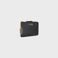 COIN PURSE TRIOMPHE STAMP IN SUPPLE GRAINED CALFSKIN - BLACK / ULTRA BLUE - COIN HOLDERS - 2 | CELINE