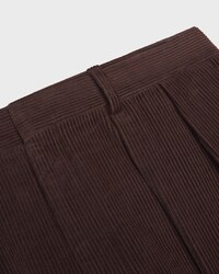 pleated trousers IN corduroy - BROWN -  - 2 | CELINE