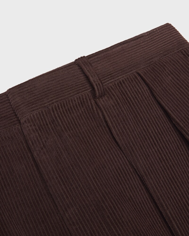 pleated trousers IN corduroy - BROWN -  - 1 | CELINE