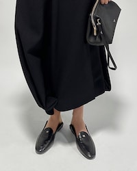 AURA LOAFER IN GOATSKIN - BLACK -  - 2 | CELINE