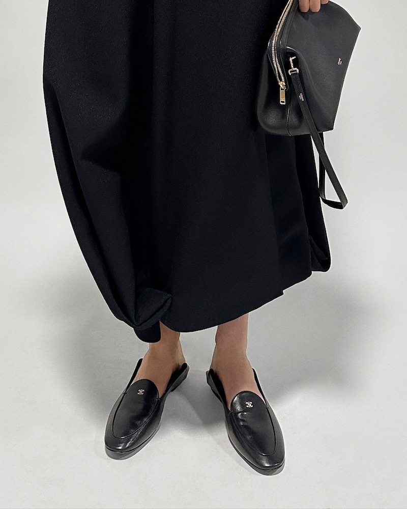 AURA LOAFER IN GOATSKIN - BLACK -  - 1 | CELINE