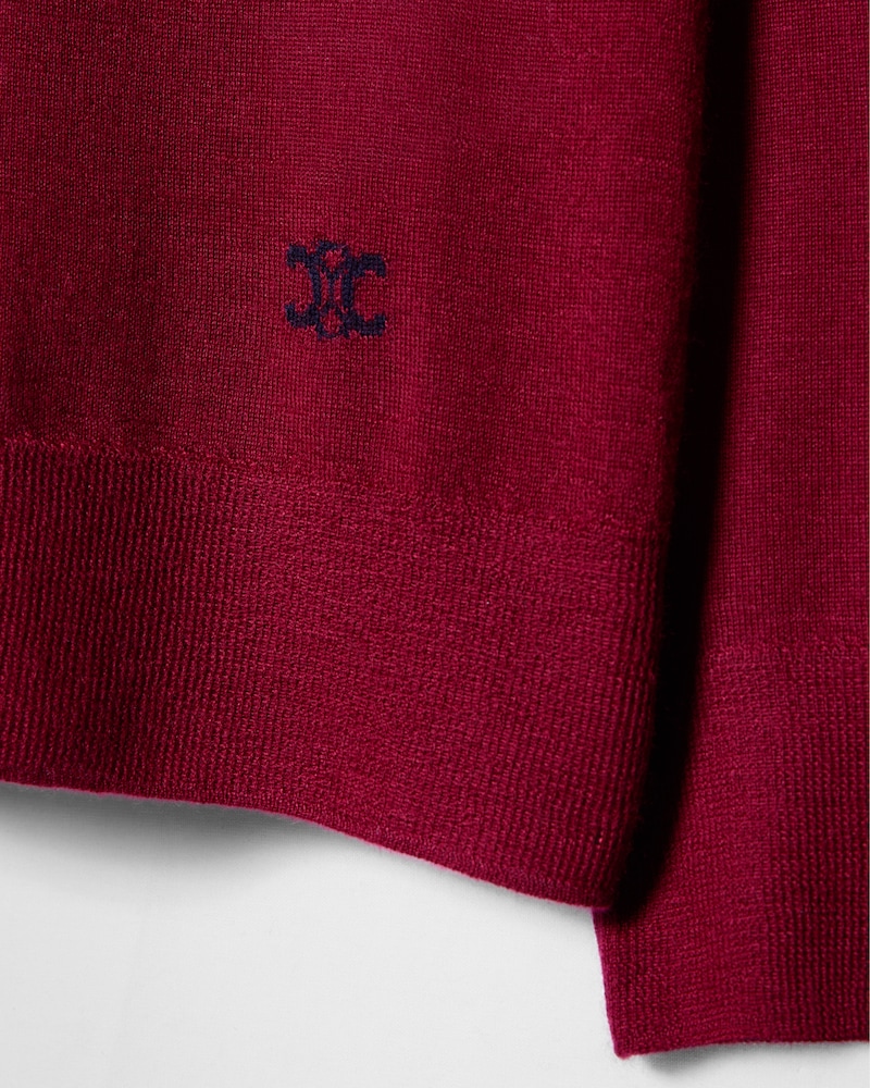 pull col rond cachemire - BORDEAUX/NAVY -  - 1 | CELINE