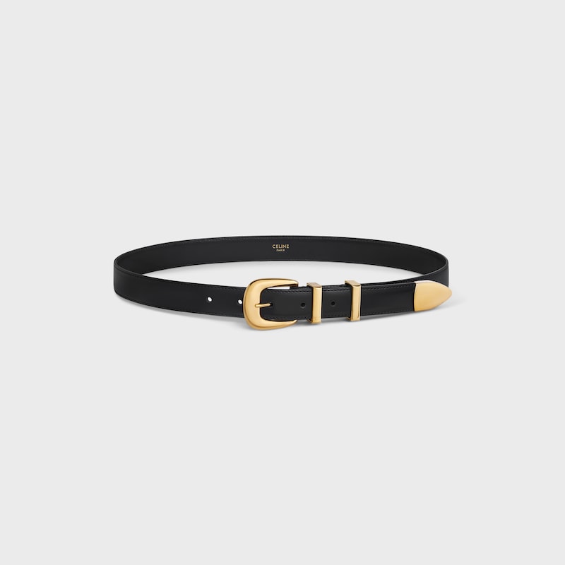CEINTURE WESTERN 25MM Taurillon - Noir -  - 1 | CELINE