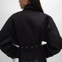 jacket IN COTTON AND WOOL GABARDINE - BLACK -  - 2 | CELINE