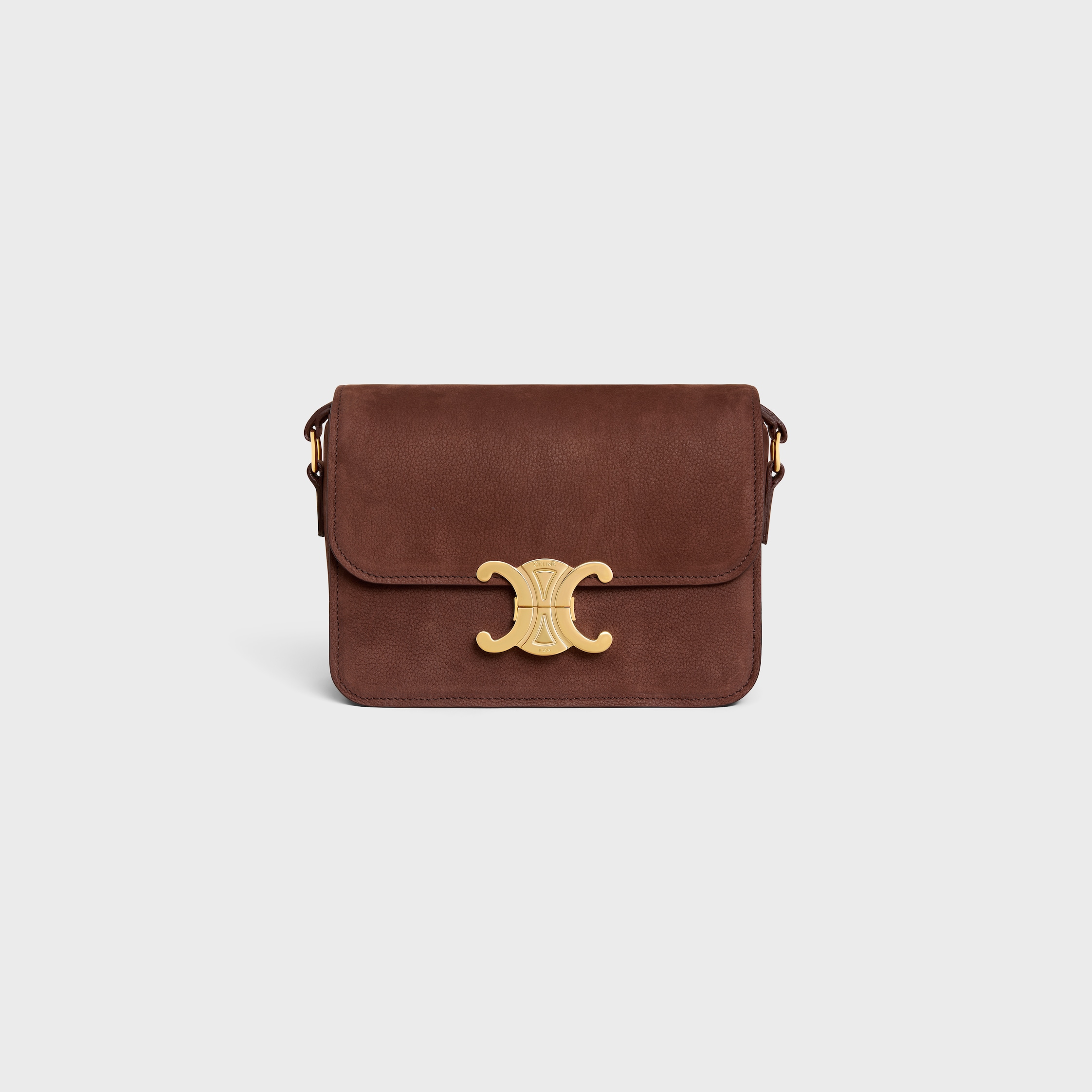 TEEN TRIOMPHE BAG IN Grained Nubuck Calfskin - CHESTNUT | CELINE