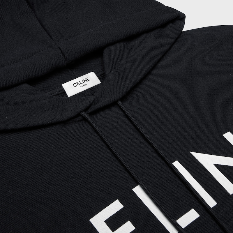 HOODIE LOOSE CELINE MOLLETON COTON - NOIR / BLANC -  - 1 | CELINE