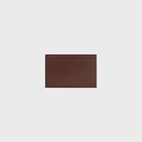 Card holder in Satinated calfskin with triomphe embossed - CHESTNUT - CARD HOLDERS - 2 | CELINE