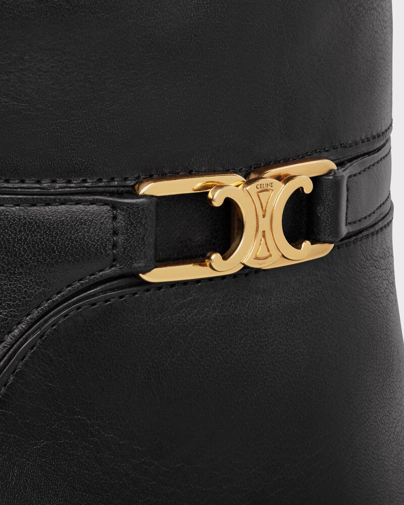 BOTTINE ZIPP&Eacute;E AVEC TRIOMPHE CELINE VERNEUIL CUIR DE VEAU - Noir -  - 1 | CELINE